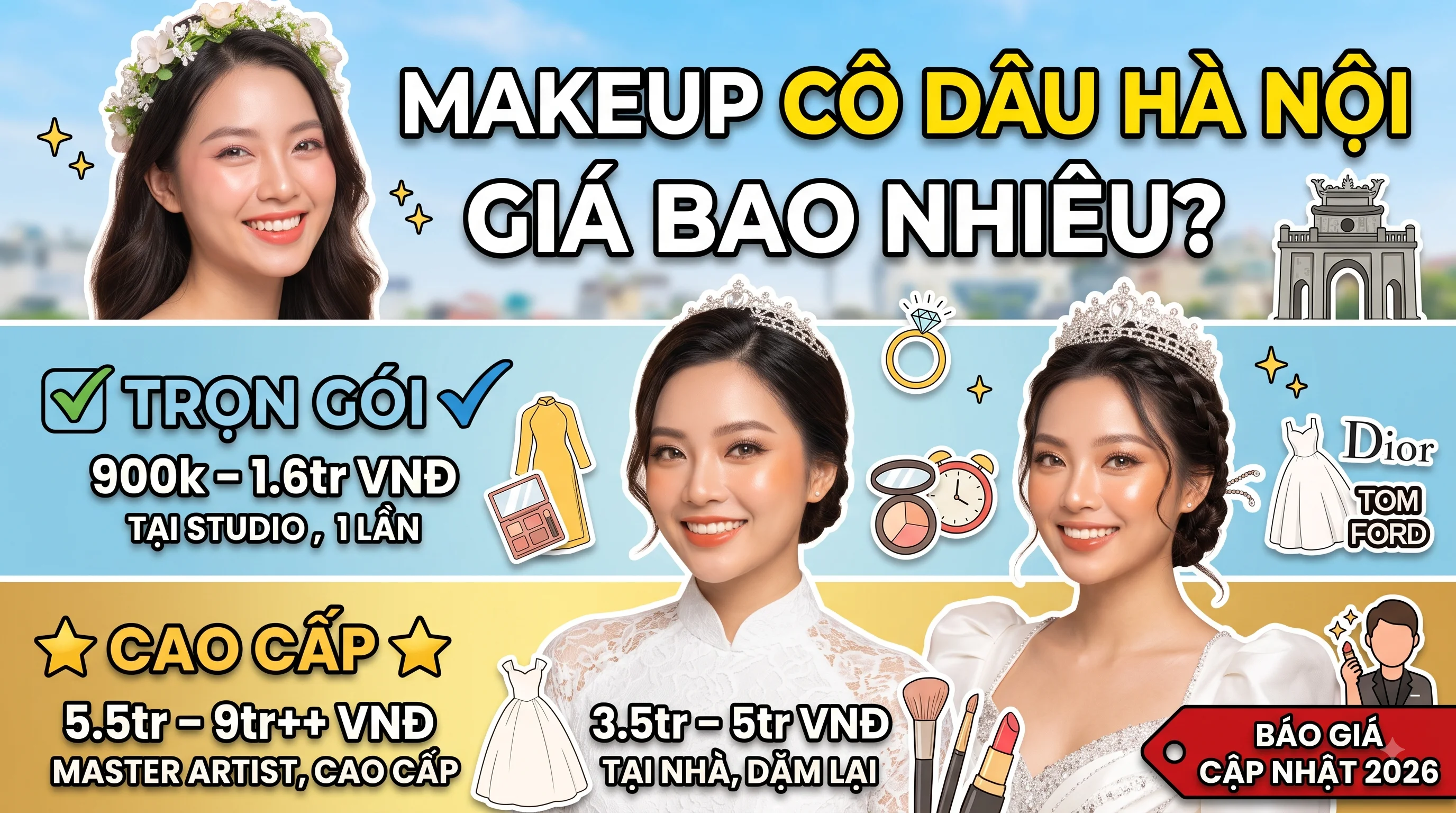 Makeup cô dâu Hà Nội giá bao nhiêu – d'Yen Makeup