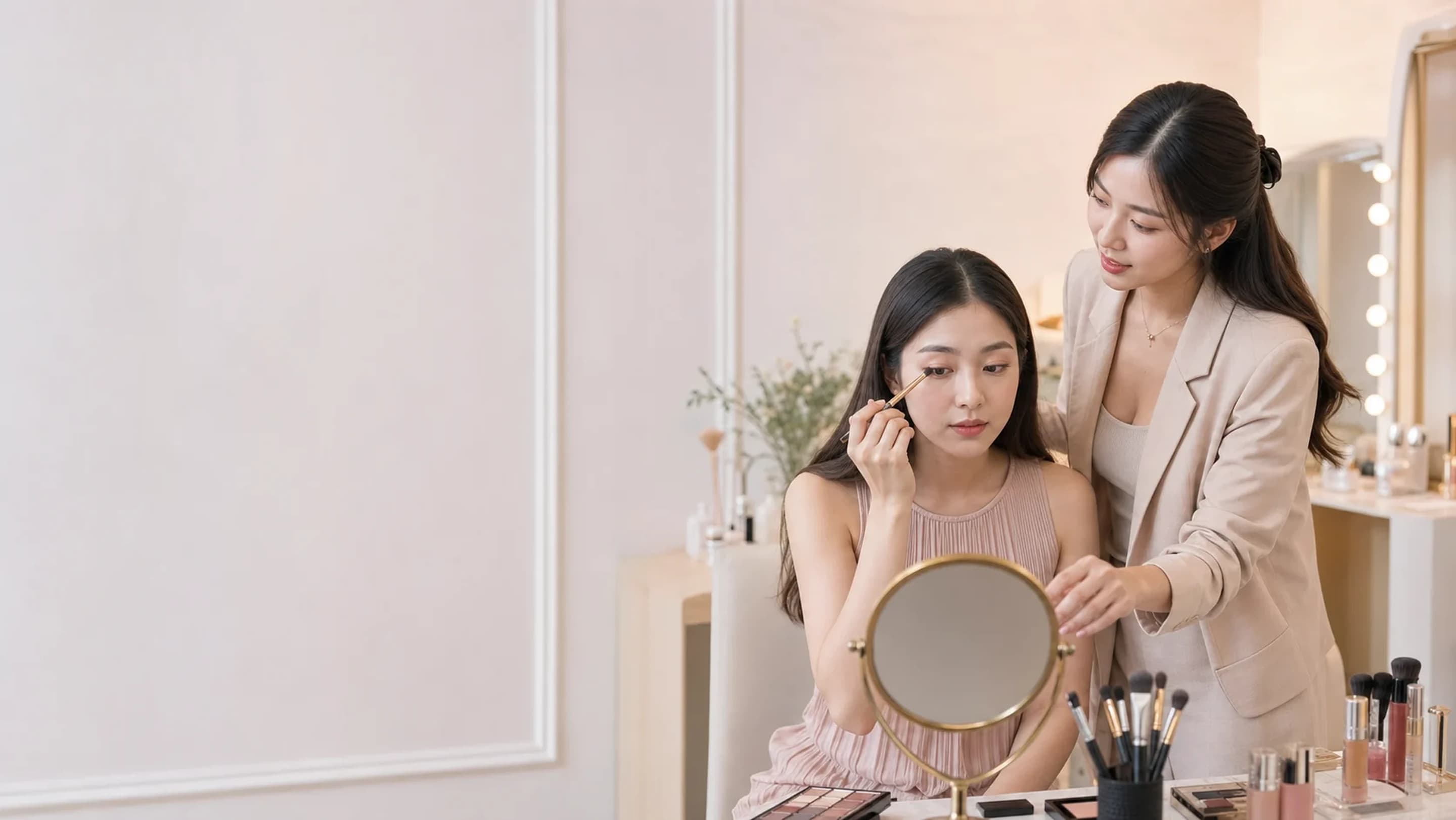 d'Yen Makeup hướng dẫn kỹ thuật trang điểm trong buổi học makeup cá nhân