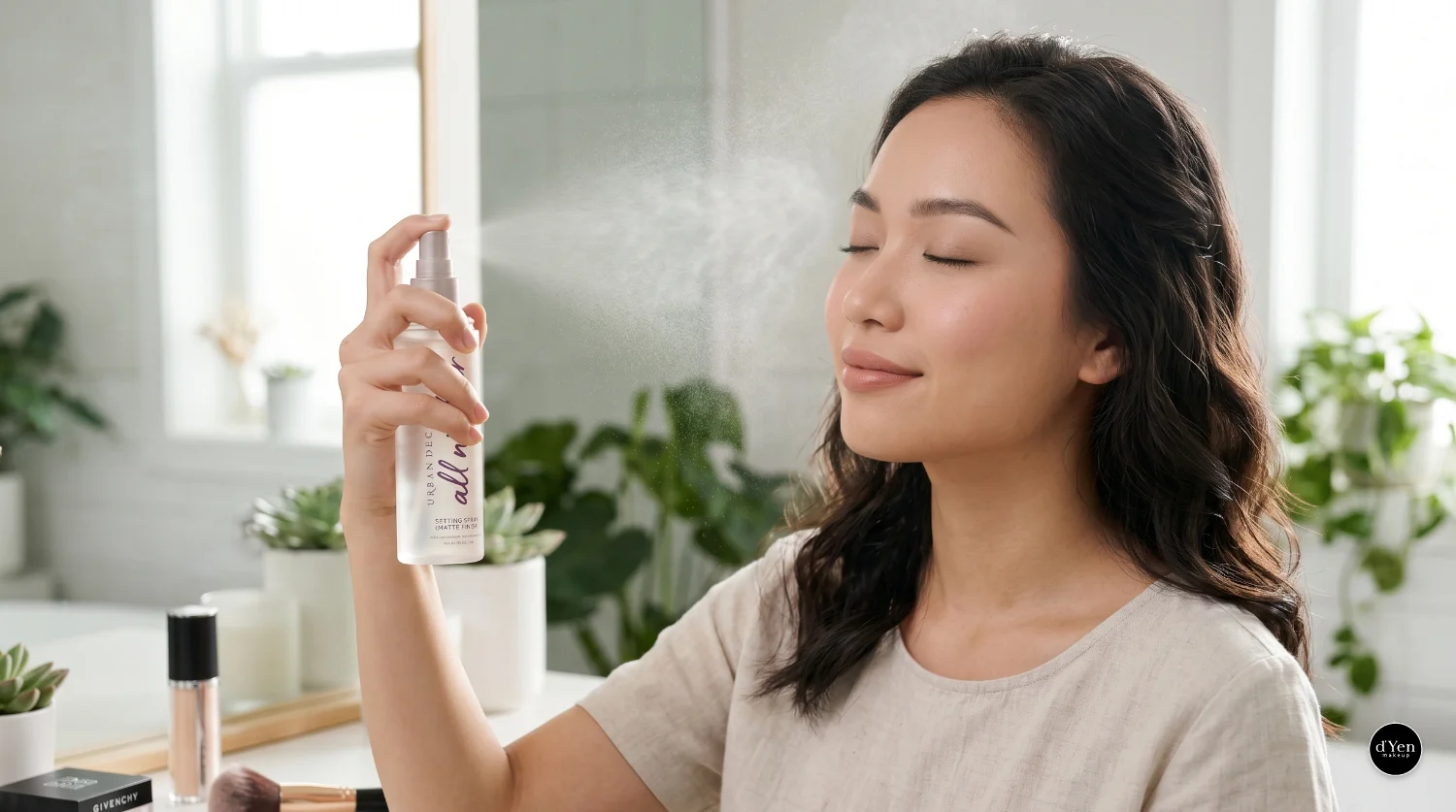 Xịt khóa makeup giúp lớp nền lâu trôi