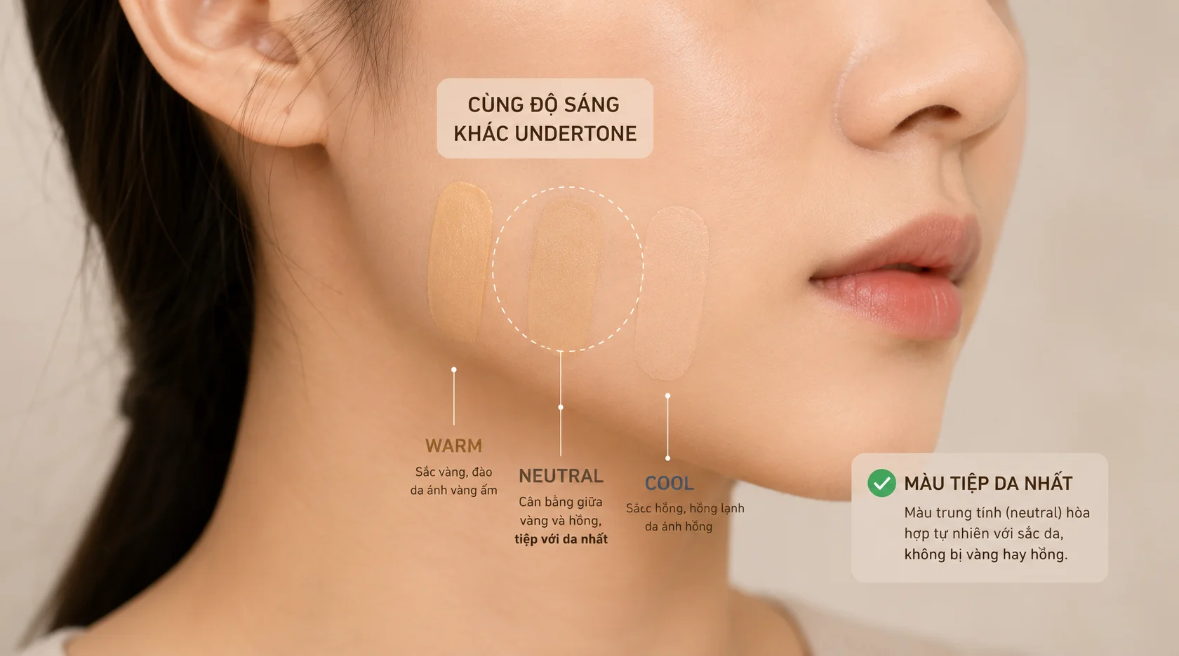 Test màu kem nền theo undertone