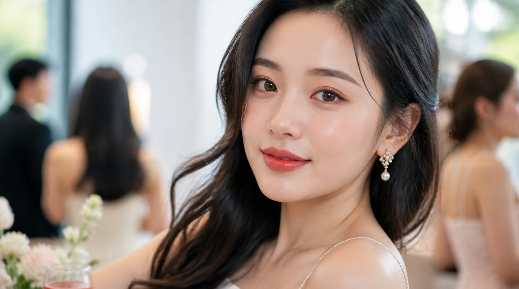 Makeup nhẹ đi tiệc với mắt và má tự nhiên, nhấn ở môi